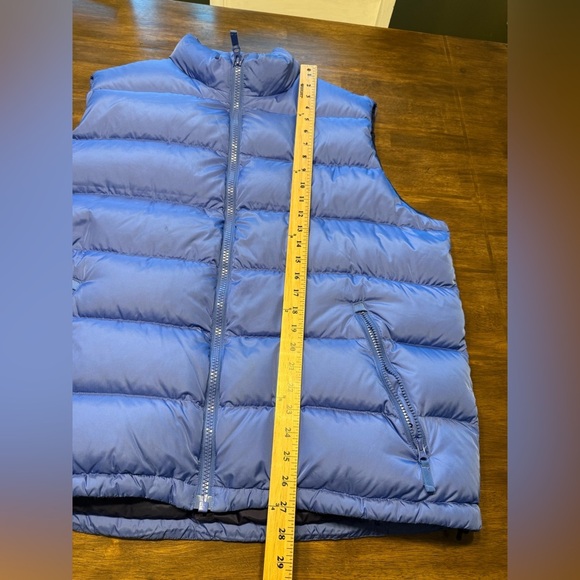 Lands End Down Filled Puffer Vest Mens SZ XL Blue Full Zip Inside Pockets Warm - Picture 8 of 8